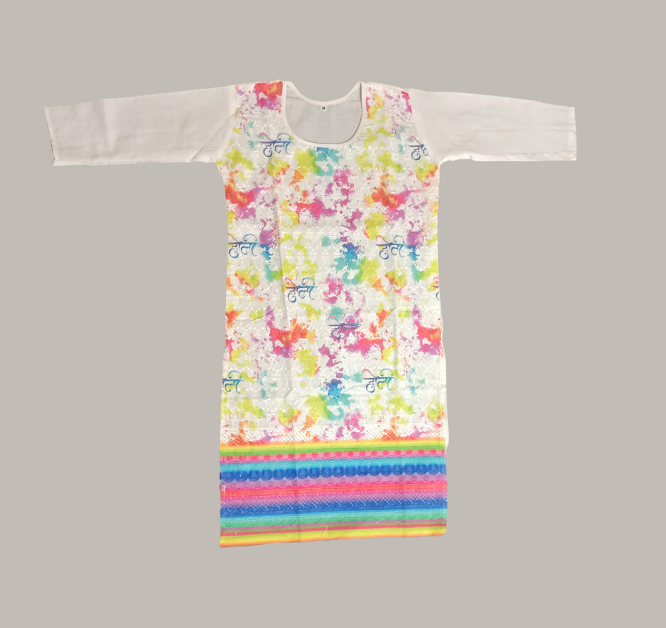 Holi (Hindi) Printed - Holi Kurti - Pretty Lady