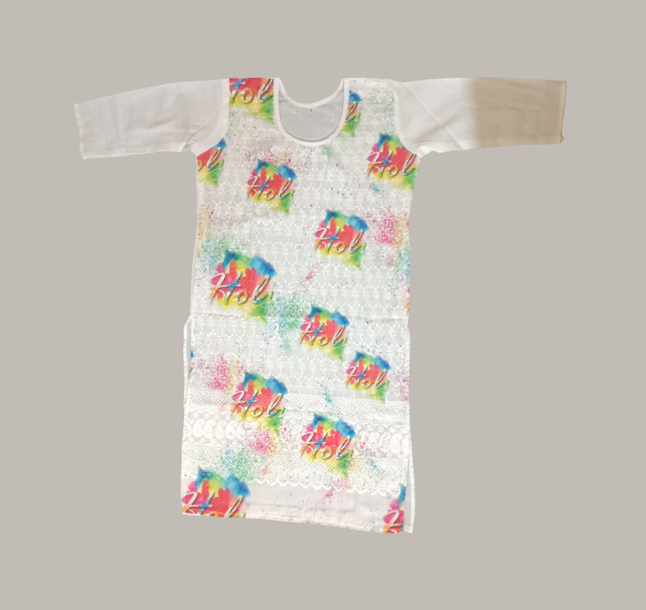 Holi Printed Colorful - Holi Kurti - Pretty Lady
