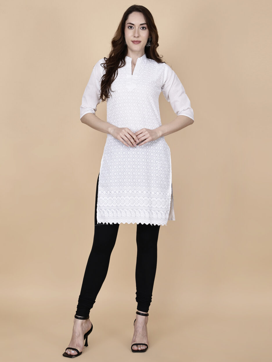 Buy Online Chicken Kurti Collar Neck - PrettyLady