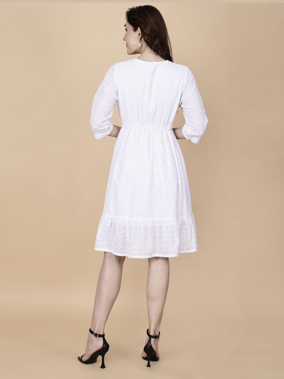 Short Dress White P Strechable - Back