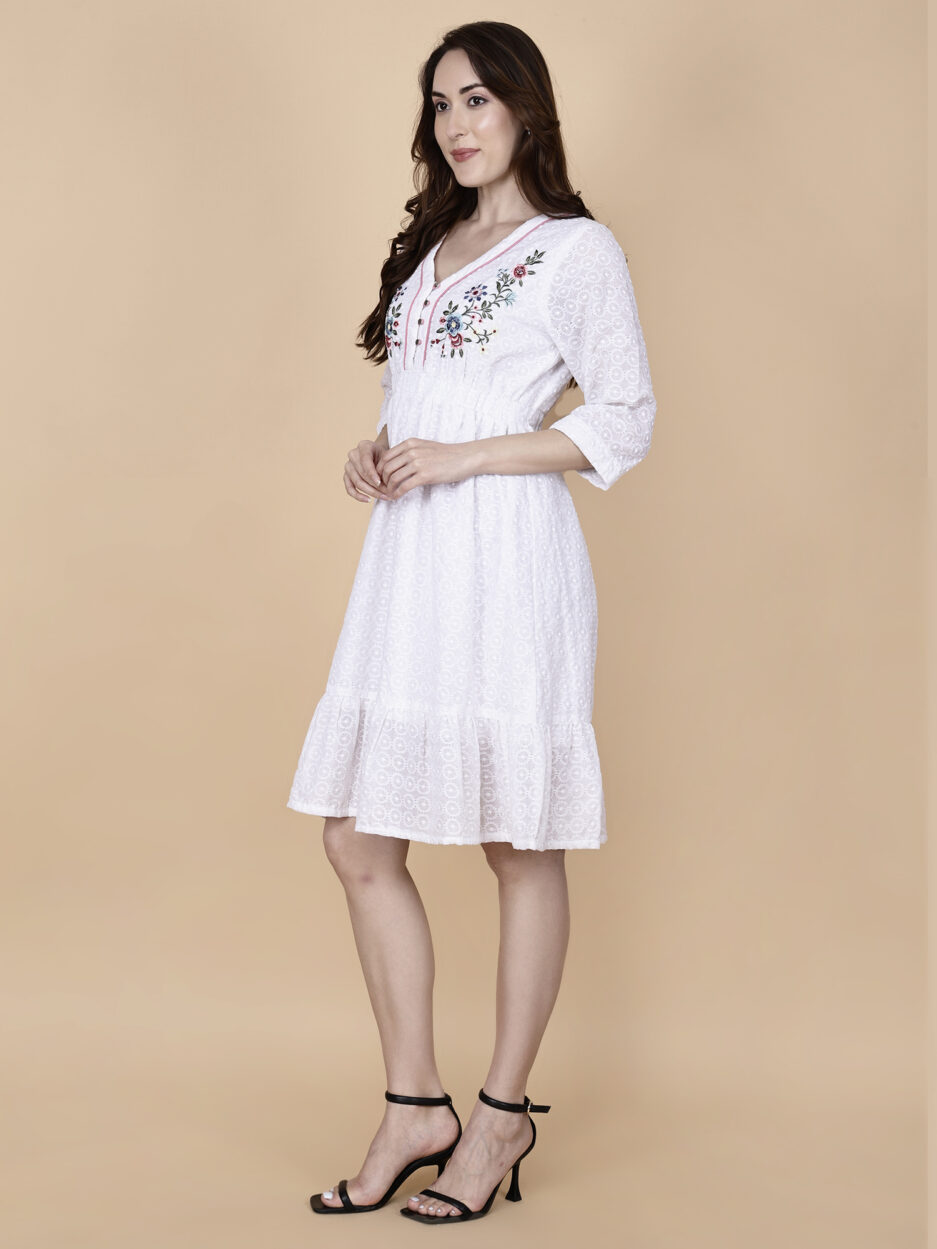 Short Dress White P Strechable - Left