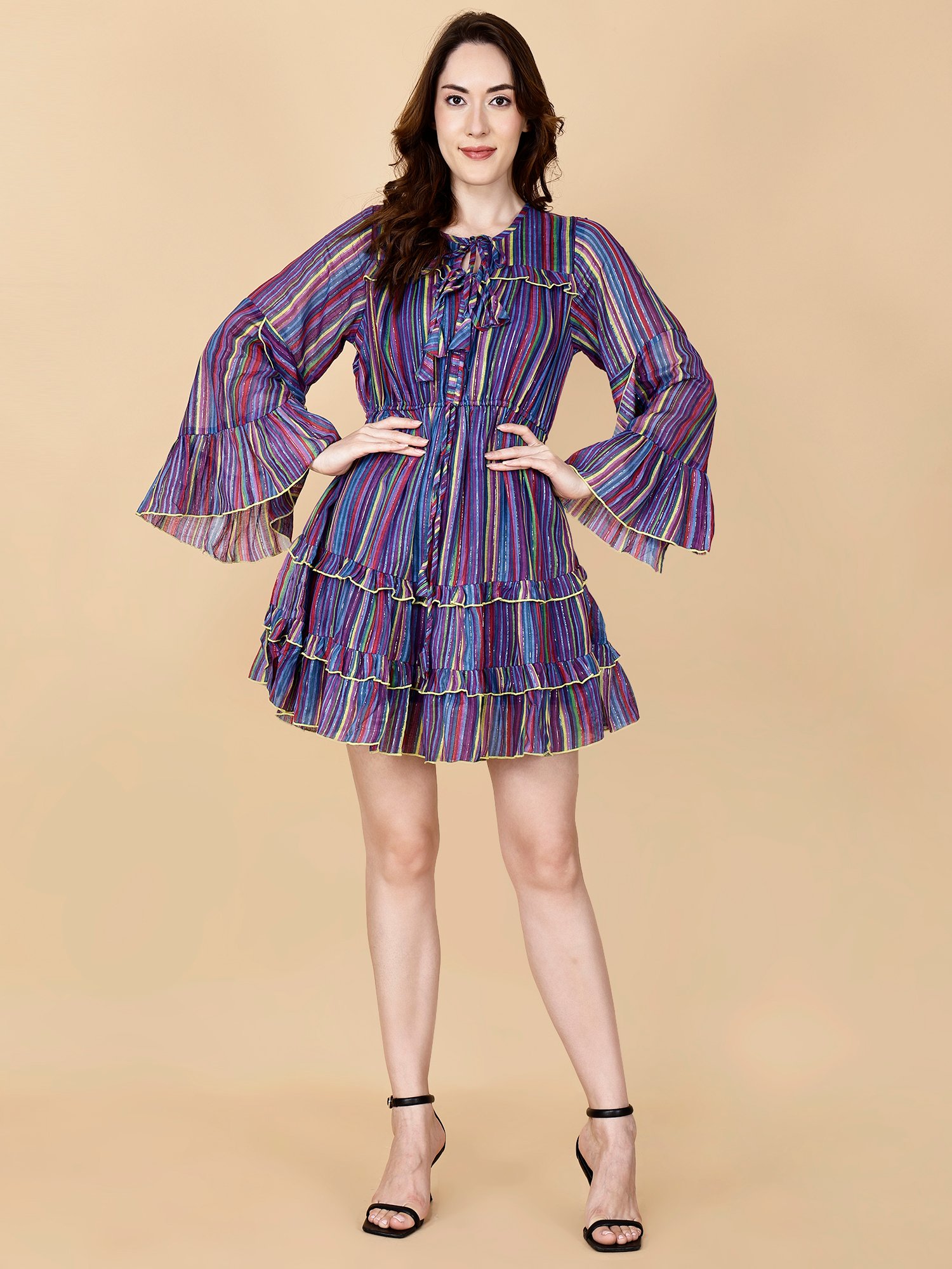 Short Fit and Flare Dress Blue Short Fit and Flare Dress Blue